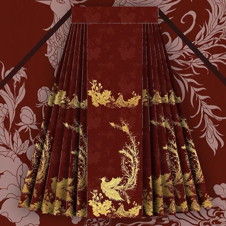 Ming Dynasty Hanfu Mamian Skirt - Luan Feng - Jianxi Hanfu