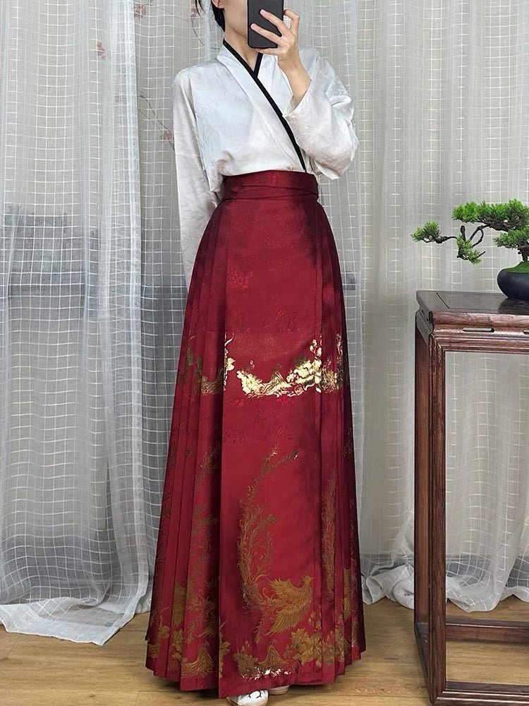 Ming Dynasty Hanfu Mamian Skirt - Luan Feng - Jianxi Hanfu