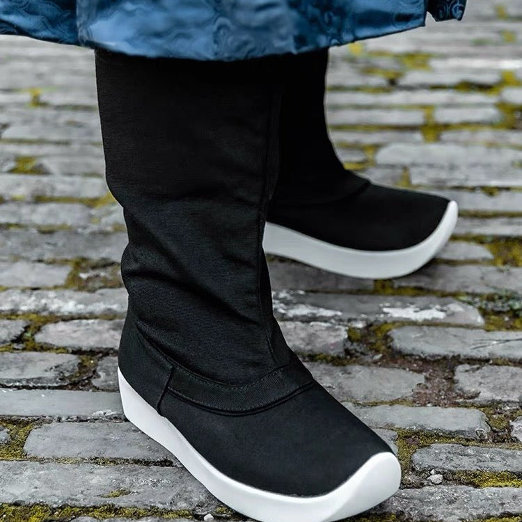 Ming Dynasty Male Hanfu Shoes Hanfu Boots Thick Sole - Jianxi Hanfu