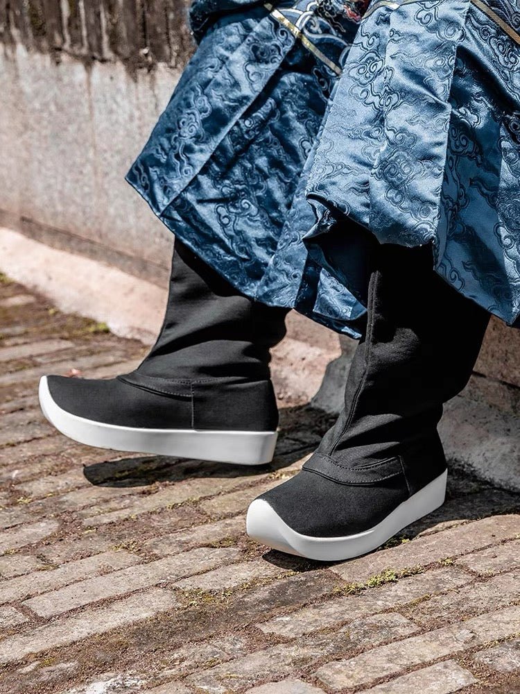 Ming Dynasty Male Hanfu Shoes Hanfu Boots Thick Sole - Jianxi Hanfu