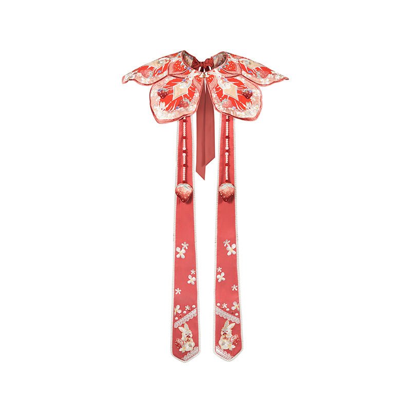 strawberry pink yunjian ming dynasty mamianqun cloud collar -Jianxi Hanfu