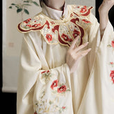 chinese mamianqun skirt yunjian cloud collar red flower - Jianxi Hanfu