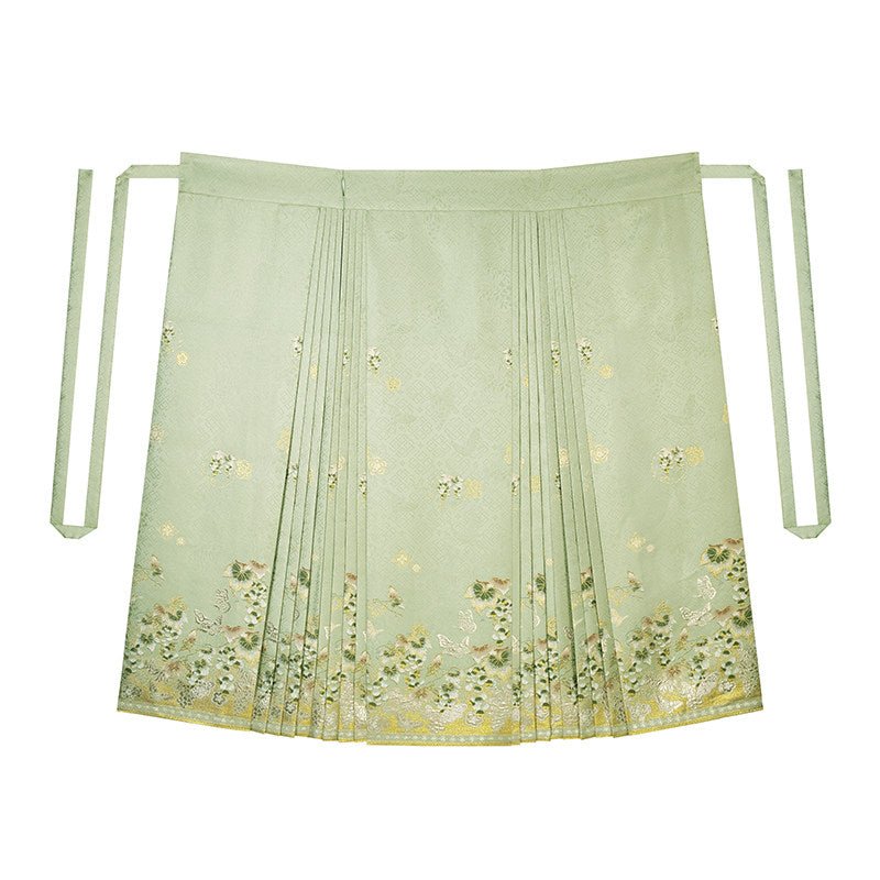 new chinese style clothes women's ming dynasty green mamianqun dress - Jianxi Hanfu