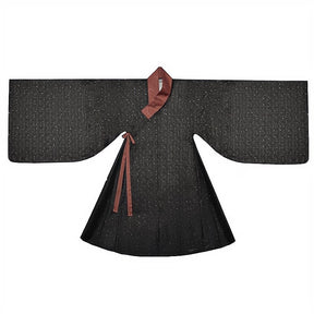 chinese ming dynasty men's hanfu black daopao robe - Jianxi Hanfu