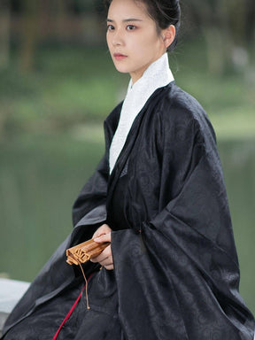 ming dynasty men's hanfu black daopao robe - Jianxi Hanfu