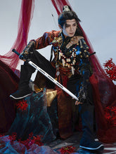 chinese ming dynasty men's winter red hanfu wuxia clolthes - Jianxi Hanfu