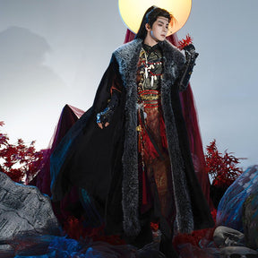 chinese ming dynasty women's winter red hanfu clolthes - Jianxi Hanfu