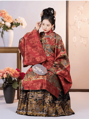 ming dynasty fashion women's hanfu red imperial dragon hanfu robe - Jianxi Hanfu