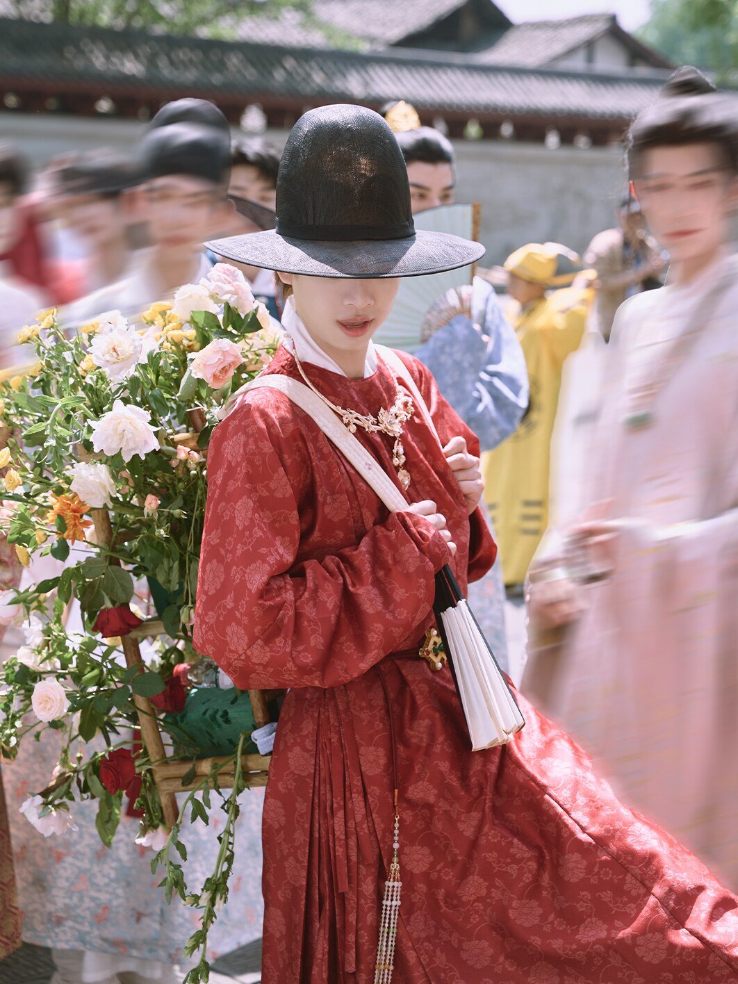chinese style men's hanfu clothes red robe - Jianxi Hanfu