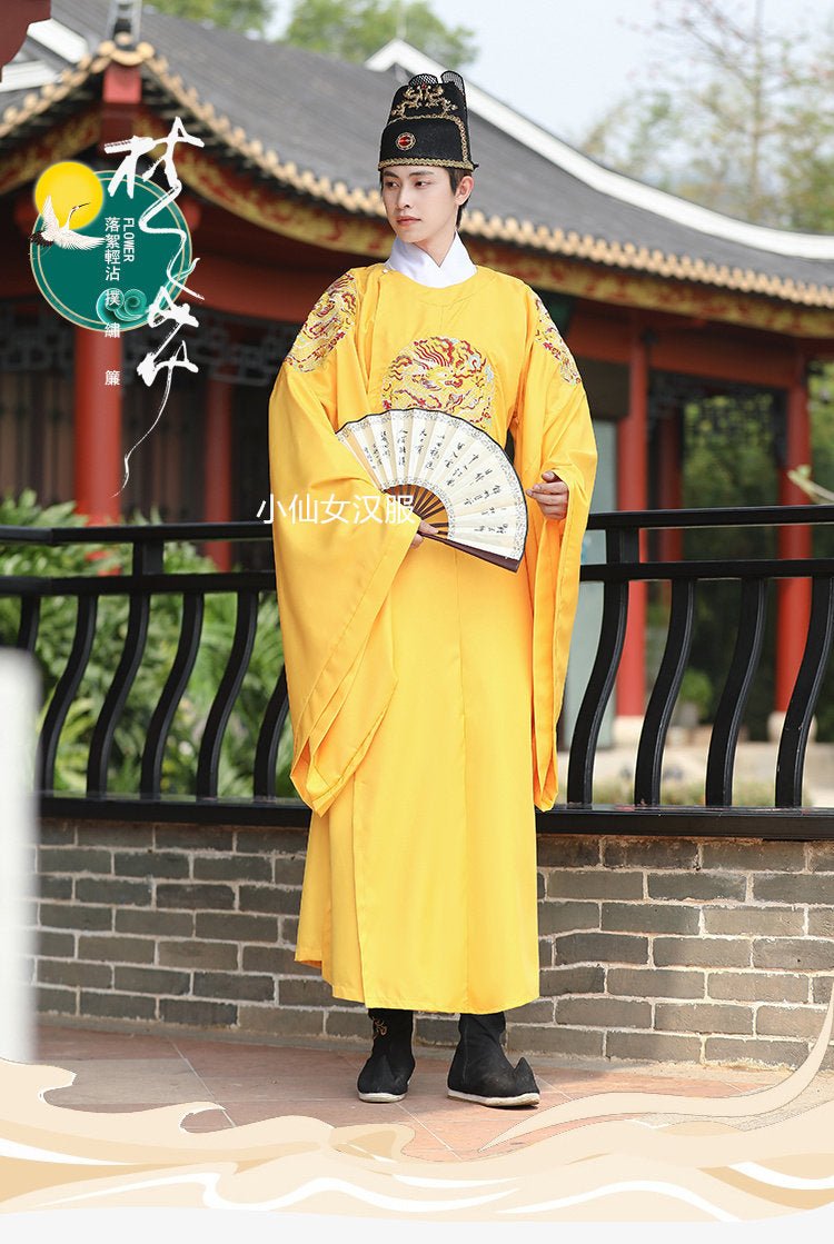 ming dynasty fashion men's hanfu imperial dragon robe - Jianxi Hanfu