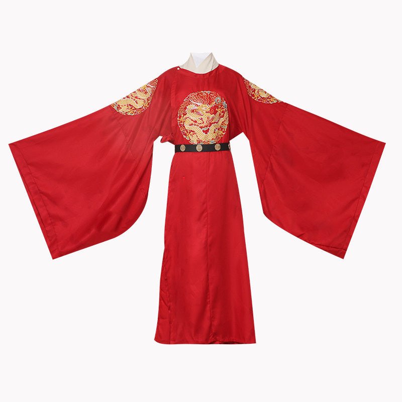 ming dynasty men's hanfu imperial dragon robe red robe  - Jianxi Hanfu