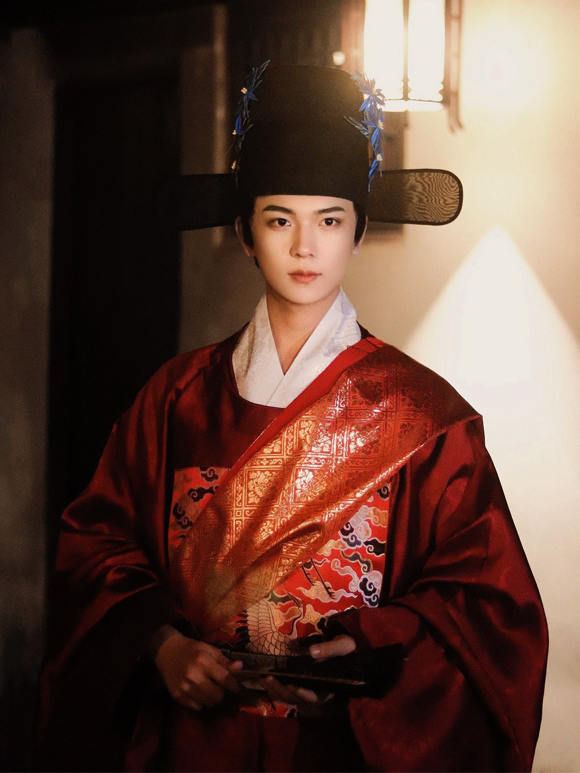 chinese ming dynasty men's official clothes red robe - Jianxi Hanfu