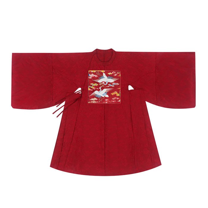 chinese ming dynasty men's red round collar robe official clothes - Jianxi Hanfu