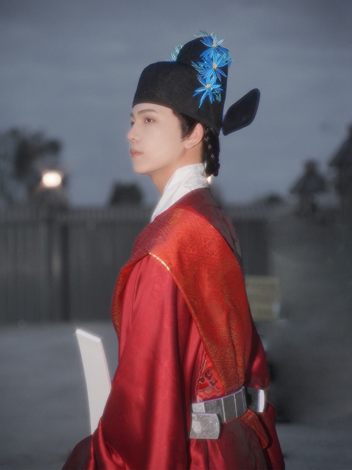 chinese style men's red robe official clothes - Jianxi Hanfu