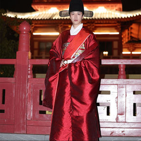 chinese ming dynasty official clothes men's red robe - Jianxi Hanfu