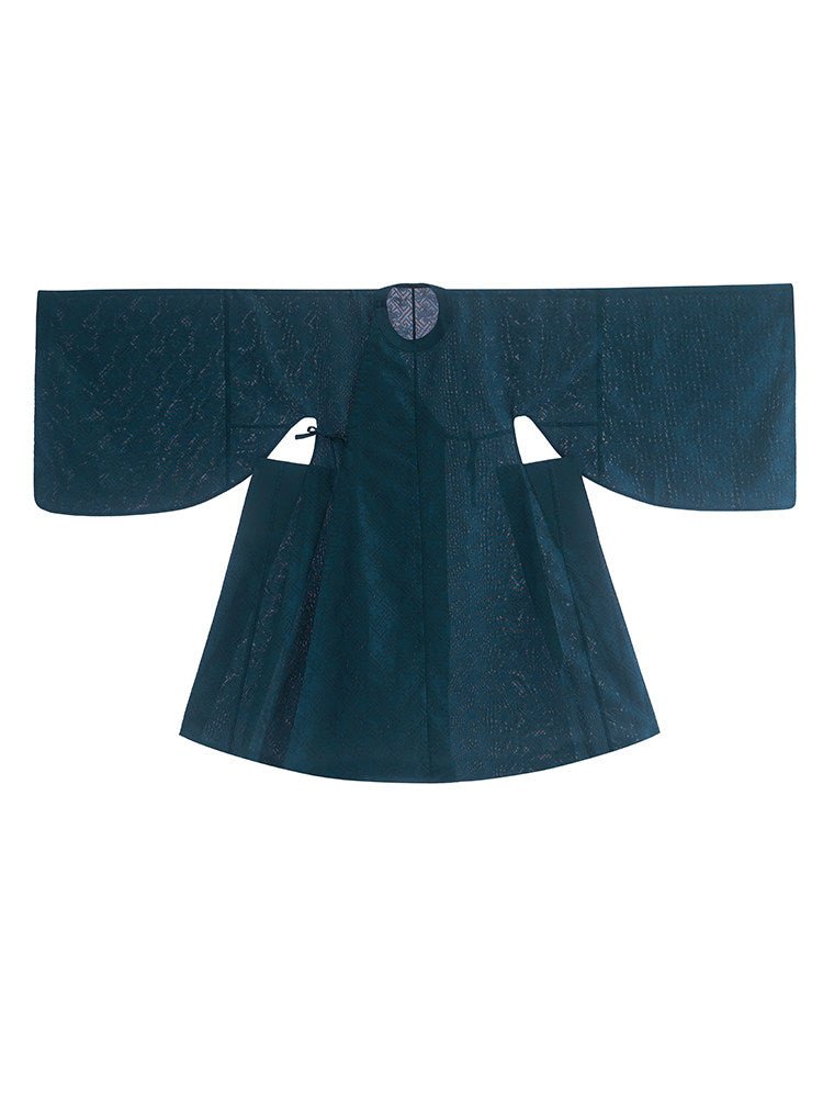 chinese style ming dynasty men's hanfu blue robe - Jianxi Hanfu