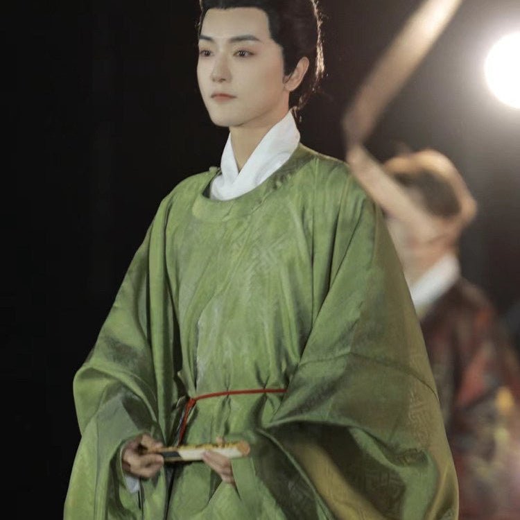 chinese style ming dynasty men's hanfu green robe - Jianxi Hanfu