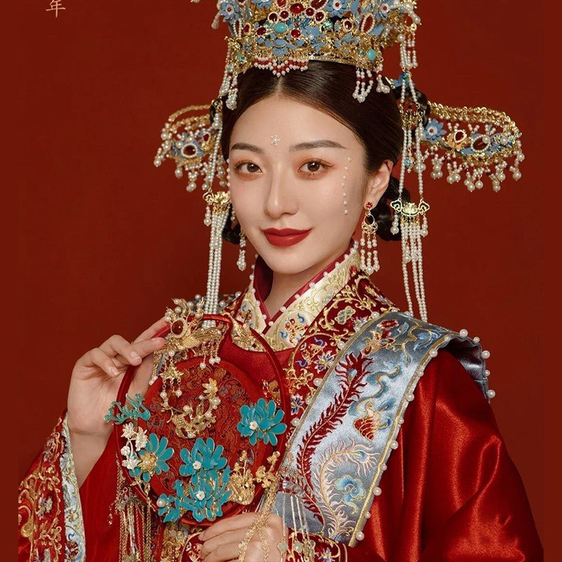 Ming Dynasty Wedding Dress Fengguan Xiapei - Jianxi Hanfu