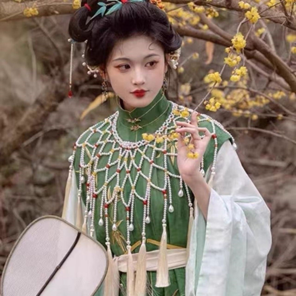Ming Dynasty Women's Hanfu Yunjian Cloud Collar Water Drop - Jianxi Hanfu