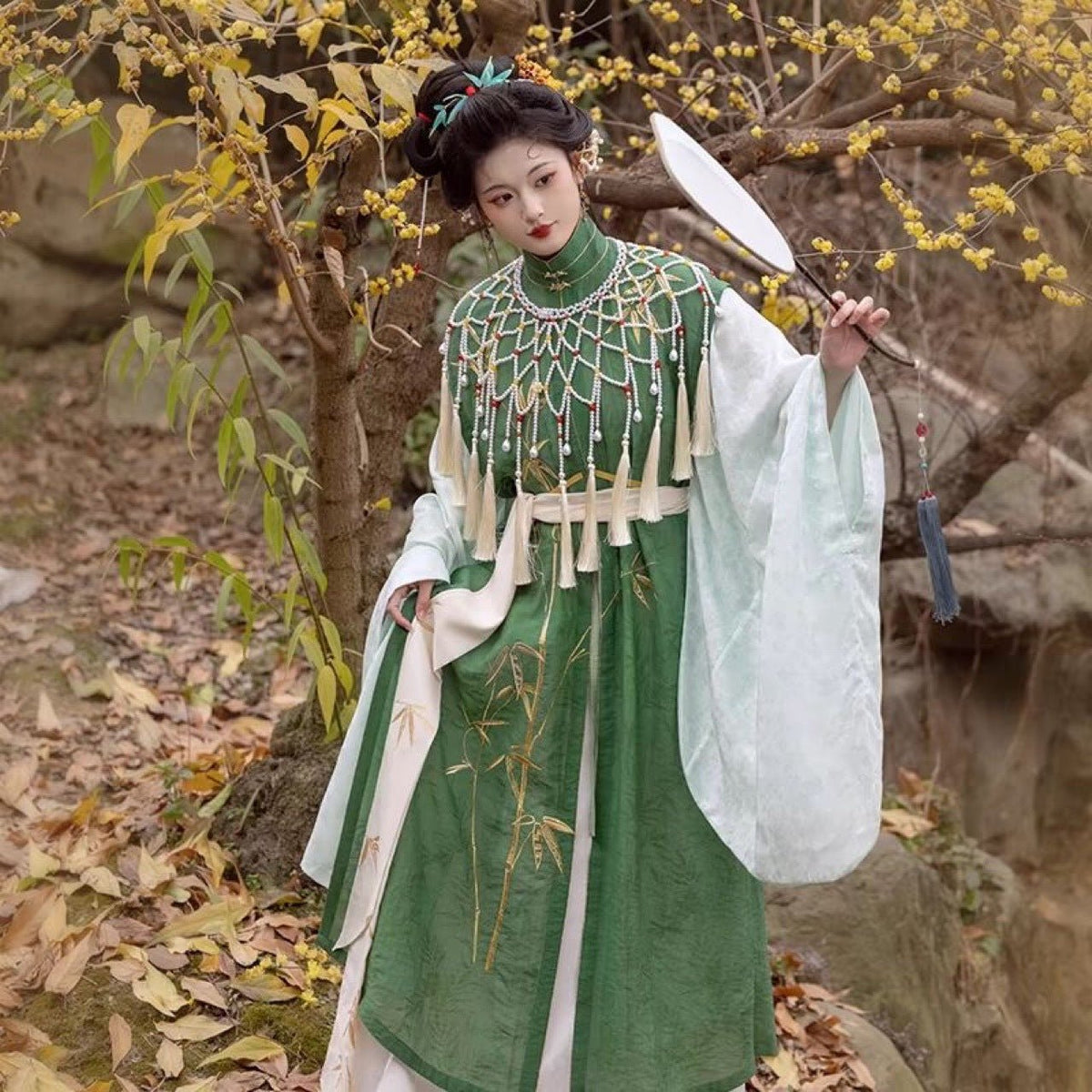Ming Dynasty Women's Hanfu Yunjian Cloud Collar Water Drop - Jianxi Hanfu