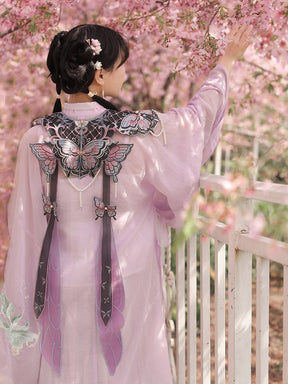 chinese style women's hanfu yunjian purple butterfly - Jianxi Hanfu
