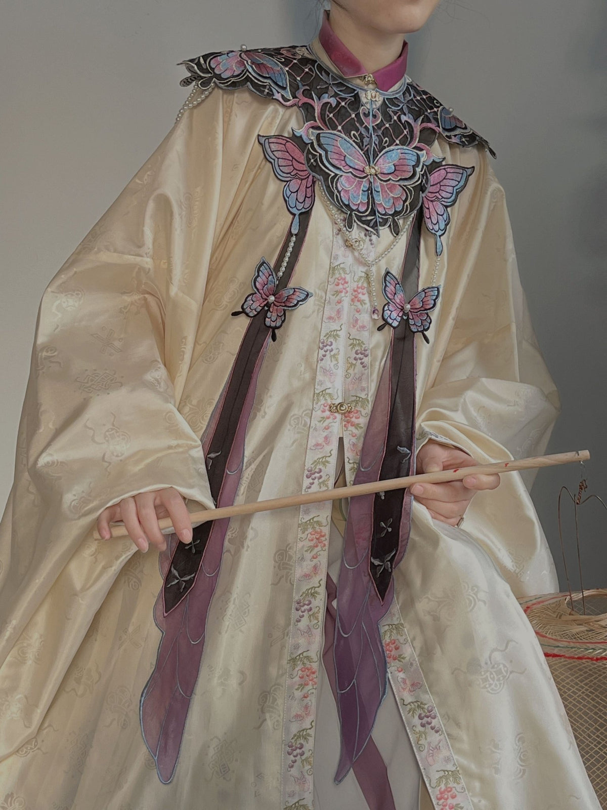 women's hanfu fake collar yunjian purple butterfly - Jianxi Hanfu