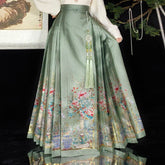 chinese style plus size green mamian skirt - Jianxi Hanfu