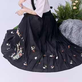 women's plus size hanfu clothes black mamian skirt - Jianxi Hanfu