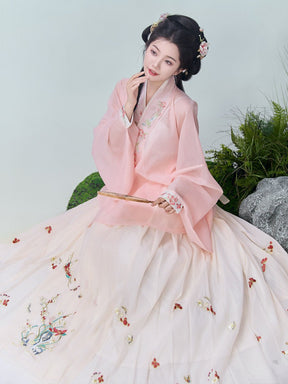 ming dynasty women's spring plus size hanfu mamian skirt- Jianxi Hanfu