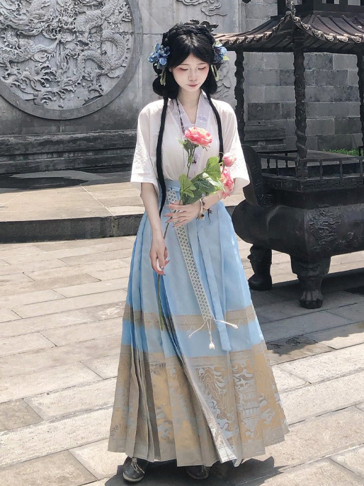 chinese style women's summer hanfu plus size mamianqun - Jianxi Hanfu