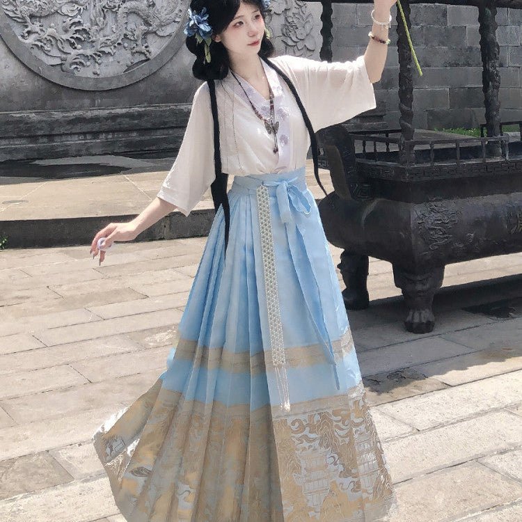 ming dynasty women's summer hanfu plus size mamianqun - Jianxi Hanfu