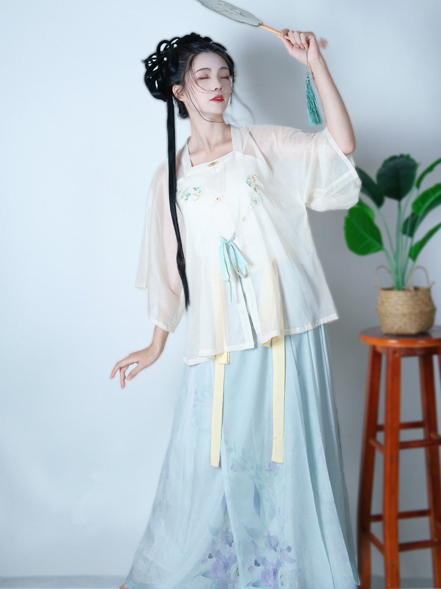 women's summer hanfu ming dynasty plus size white camisole - Jianxi Hanfu