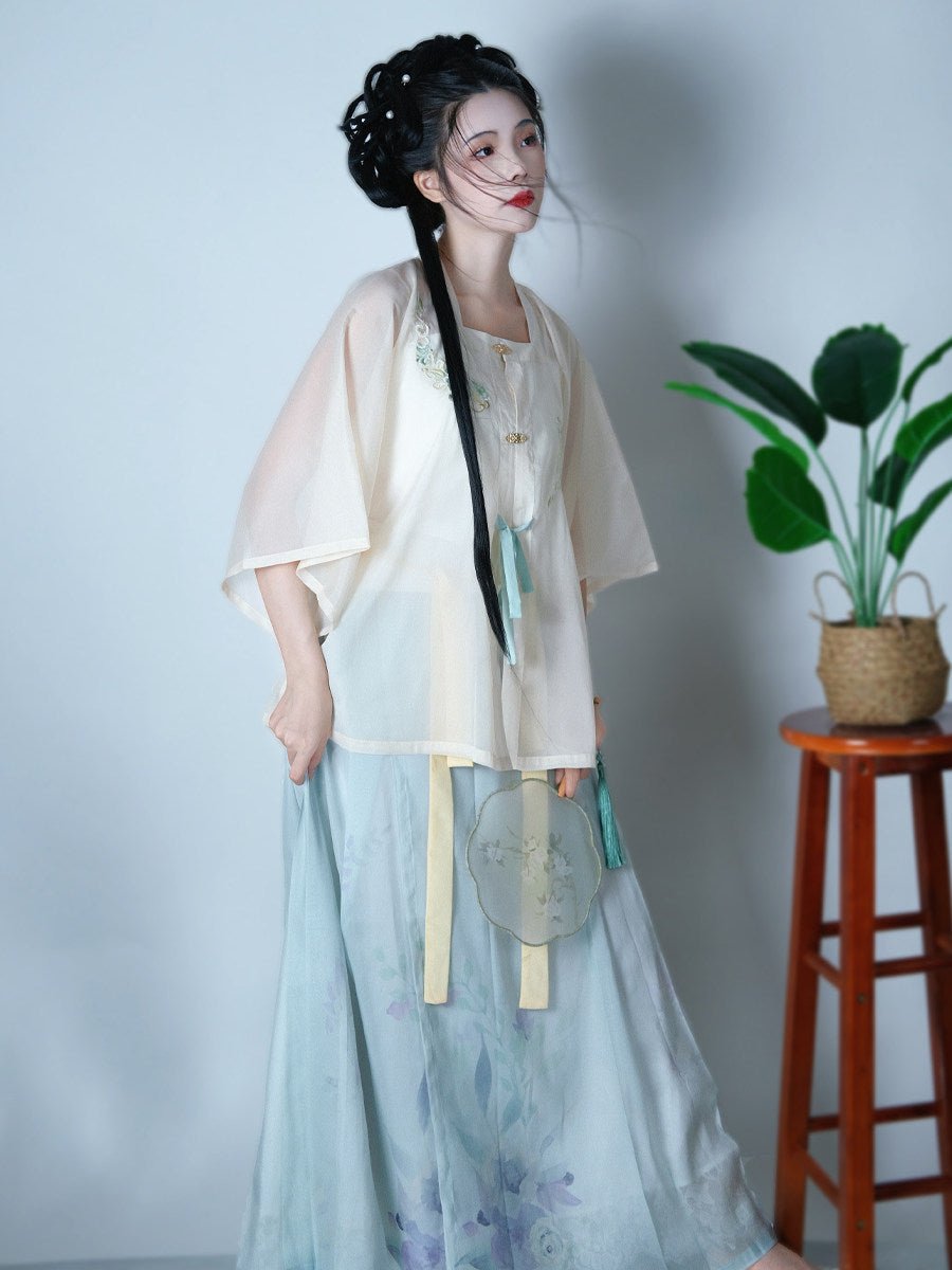 women's summer hanfu ming dynasty plus size white shirt- Jianxi Hanfu