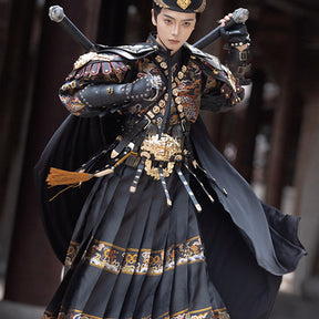 ming dynasty men's hanfu feiyufu imperial Guard black armored clothes- Jianxi Hanfu