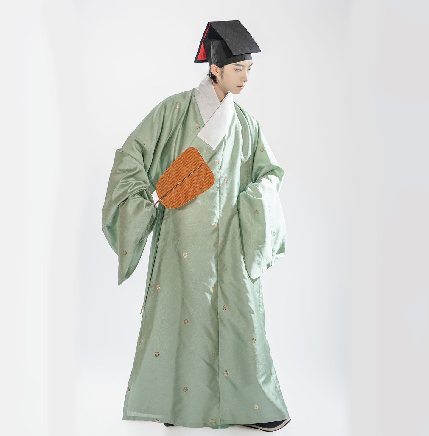 ming dynasty Scholarly Literati Men's green Hanfu robe - Jianxi Hanfu