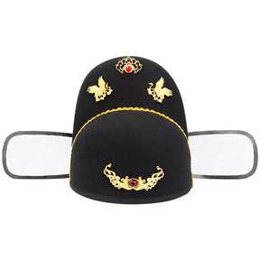 chinese ming dynasty imperial hat men's black wushamao crane pattern- Jianxi Hanfu