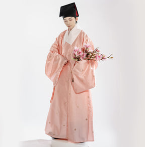 ming dynasty Scholarly Literati Men's pink Hanfu robe - Jianxi Hanfu