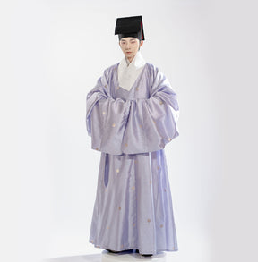 ming dynasty Scholarly Literati Men's piurple Hanfu robe - Jianxi Hanfu