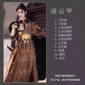 chinese ming dynasty women's gold feiyufu gold dragon robe - Jianxi Hanfu
