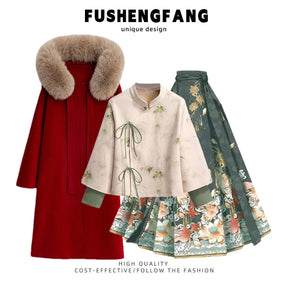 Modern Chinese Hanfu Elegant Mamian Skirt - Jianxi Hanfu