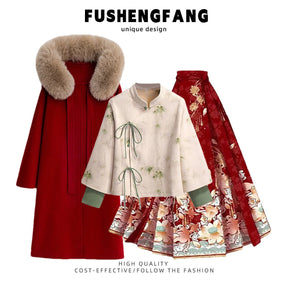 Modern Chinese Hanfu Elegant Mamian Skirt - Jianxi Hanfu