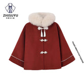 New Chinese style women's modern hanfu red jacket - Jianxi Hanfu