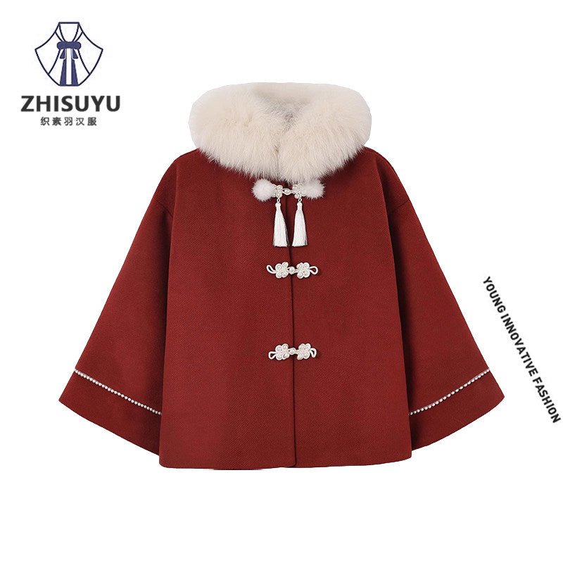 New Chinese style women's modern hanfu red jacket - Jianxi Hanfu