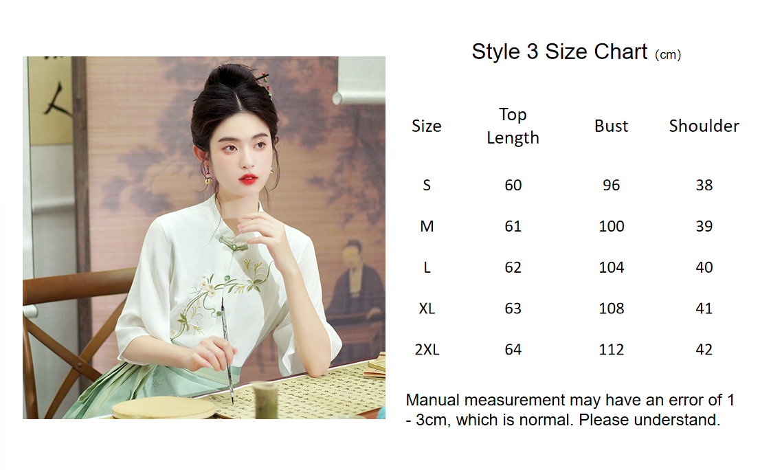 modern hanfu women's mamianqin dress white top shirt - Jianxi Hanfu