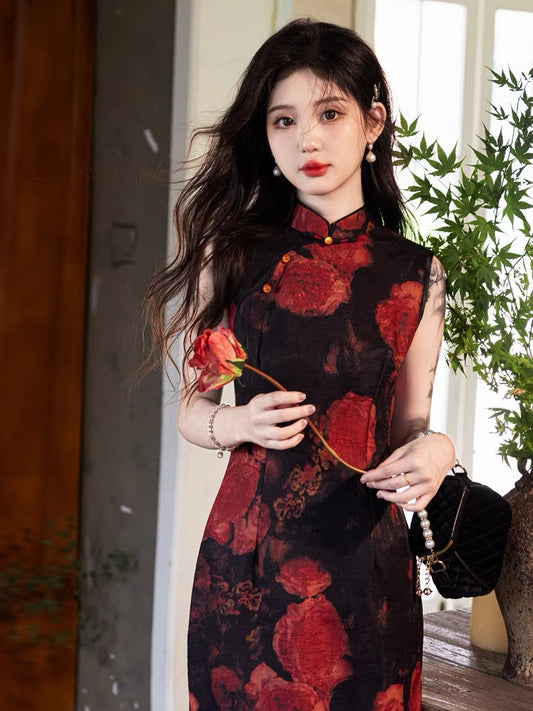 cheongsam dress modern hanfu qipao women hanfu-Jianxi Hanfu