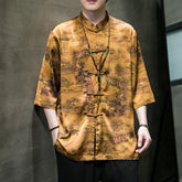 orange summer shirt tang suit - Jianxi Hanfu