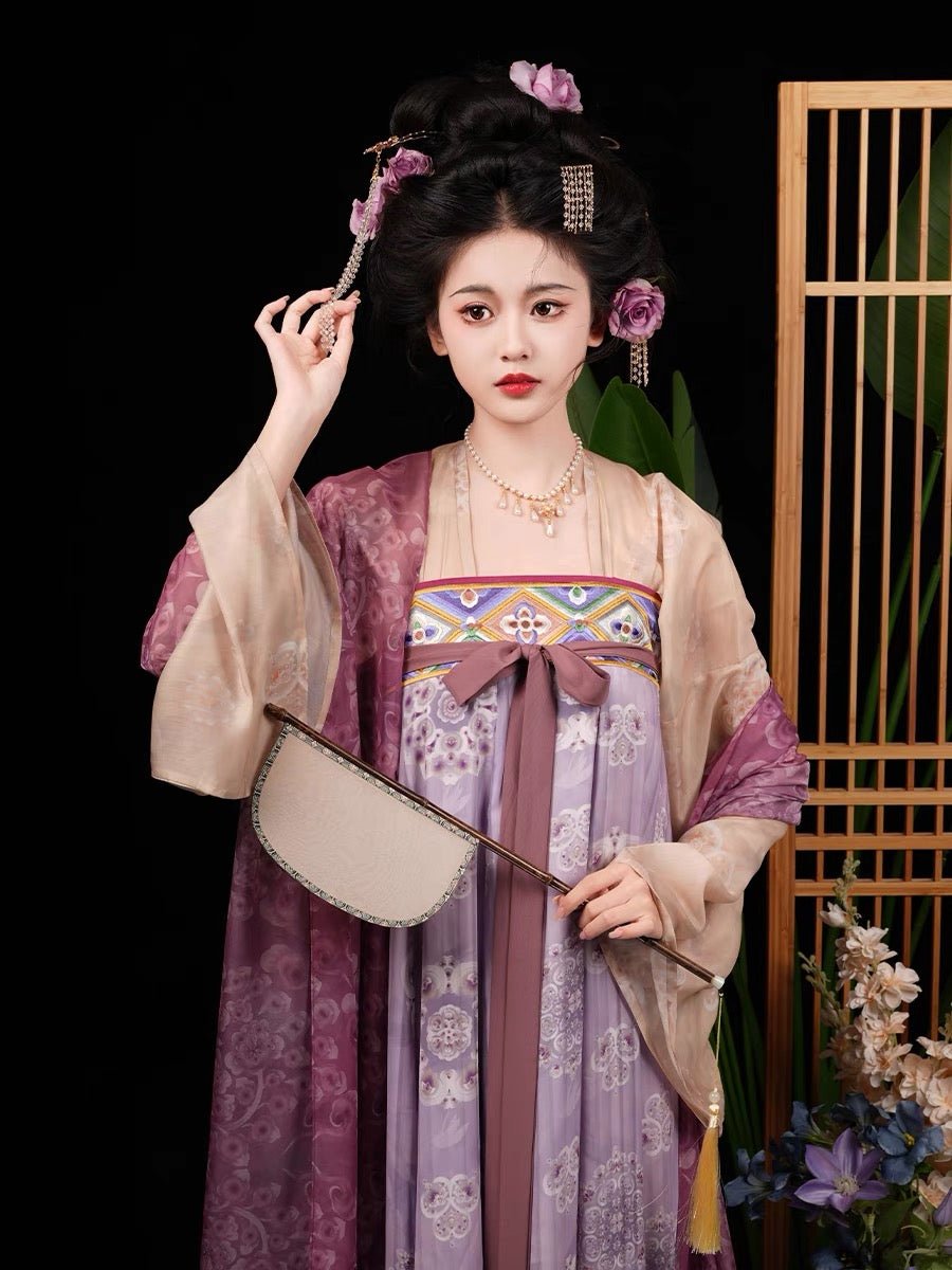 purple qixiong ruqun girls dress hanfu-Jianxi Hanfu
