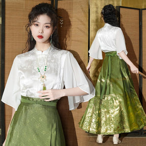 modern hanfu women's mamianqun shirt - Jianxi Hanfu