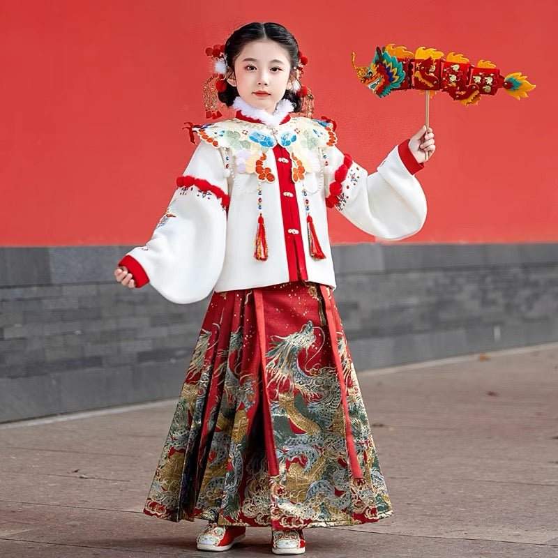 New design children's winter New Year Hanfu set - Jianxi Hanfu