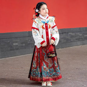 New design children's winter New Year Hanfu set - Jianxi Hanfu